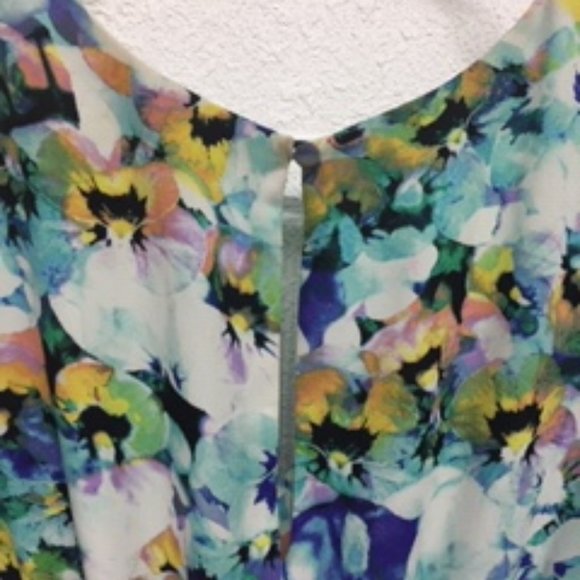 Floral watercolor romper-pink, purple, blu… - Picture 8 of 12